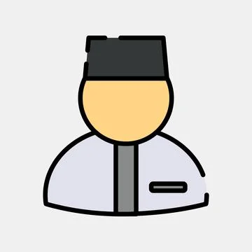 Icon moslem man. Islamic elements of Ramadhan, Eid Al Fitr, Eid Al Adha. Ic.. Illustrazione stock