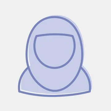 Icon moslem woman. Islamic elements of Ramadhan, Eid Al Fitr, Eid Al Adha. .. Illustrazione stock