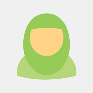 Icon moslem woman. Islamic elements of Ramadhan, Eid Al Fitr, Eid Al Adha. .. Stock Illustration