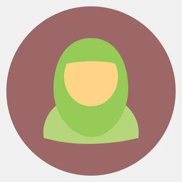 Icon moslem woman. Islamic elements of Ramadhan, Eid Al Fitr, Eid Al Adha. .. イラスト素材