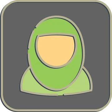 Icon moslem woman. Islamic elements of Ramadhan, Eid Al Fitr, Eid Al Adha. .. Illustrazione stock