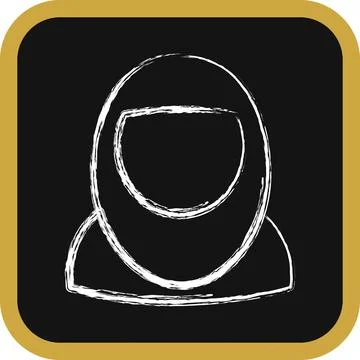 Icon moslem woman. Islamic elements of Ramadhan, Eid Al Fitr, Eid Al Adha. .. Illustrazione stock
