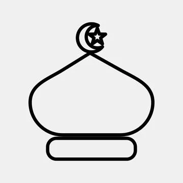 Icon mosque domes. Islamic elements of Ramadhan, Eid Al Fitr, Eid Al Adha. .. Illustrazione stock