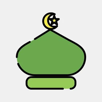 Icon mosque domes. Islamic elements of Ramadhan, Eid Al Fitr, Eid Al Adha. .. 스톡 일러스트
