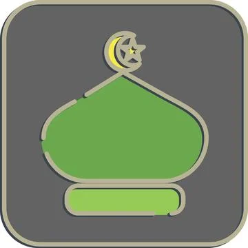 Icon mosque domes. Islamic elements of Ramadhan, Eid Al Fitr, Eid Al Adha. .. Stock Illustration