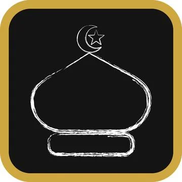 Icon mosque domes. Islamic elements of Ramadhan, Eid Al Fitr, Eid Al Adha. .. Illustrazione stock