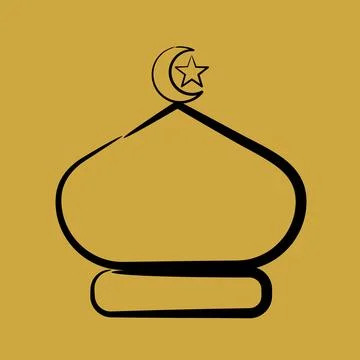 Icon mosque domes. Islamic elements of Ramadhan, Eid Al Fitr, Eid Al Adha. .. Illustrazione stock