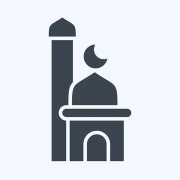 Icon Mosque. related to Eid Al Fitr symbol. islamic. ramadhan. simple illus.. Illustrazione stock