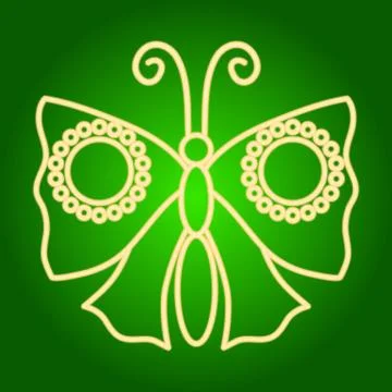 Icon moth, butterfly. Stock Illustration
