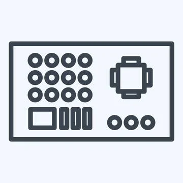 Icon Motherboard. suitable for Computer Components symbol. line style. simple Illustrazione stock
