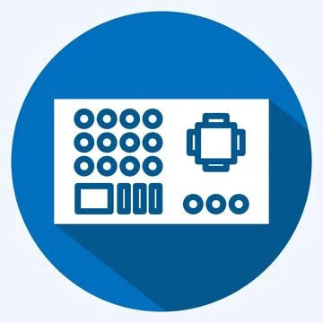 Icon Motherboard. suitable for Computer Components symbol. long shadow style. Illustrazione stock