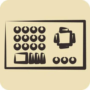 Icon Motherboard. suitable for Computer Components symbol. hand drawn style.. Illustrazione stock