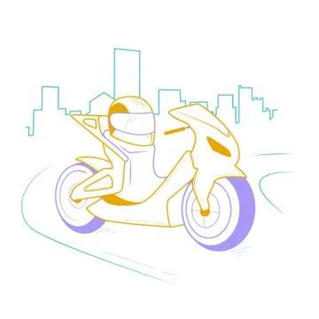 Icon motorcycle linear style Stock Illustration