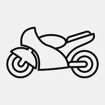 Icon motorcycle. Transportation elements. Icons in line style. Good for pri.. Stock Illustration