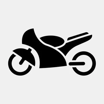 Icon motorcycle. Transportation elements. Icons in glyph style. Good for pr.. Stock Illustration