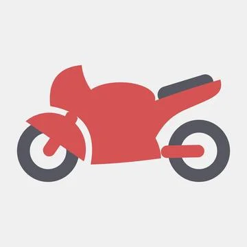 Icon motorcycle. Transportation elements. Icons in flat style. Good for pri.. Stock Illustration