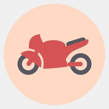 Icon motorcycle. Transportation elements. Icons in color mate style. Good f.. Illustrazione stock