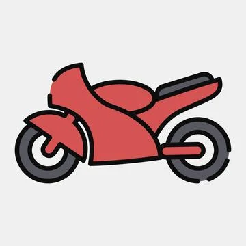 Icon motorcycle. Transportation elements. Icons in filled line style. Good .. Stock Illustration