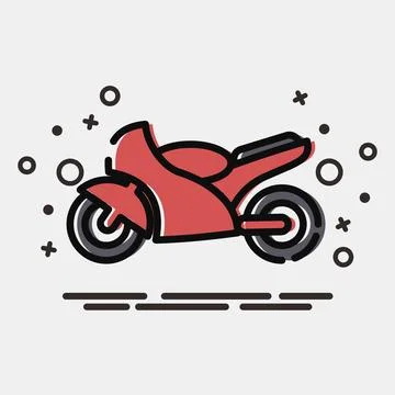 Icon motorcycle. Transportation elements. Icons in MBE style. Good for prin.. Illustrazione stock