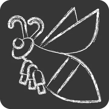 Icon Mountain Bee. related to Apiary symbol. chalk Style. simple design edi.. 스톡 일러스트