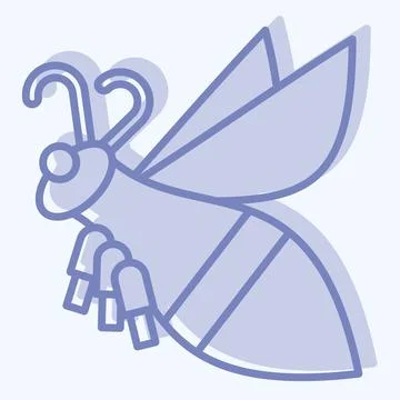 Icon Mountain Bee. related to Apiary symbol. two tone style. simple design .. Stock Illustration