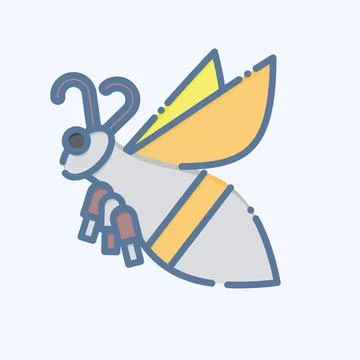 Icon Mountain Bee. related to Apiary symbol. doodle style. simple design ed.. Ilustração Stock
