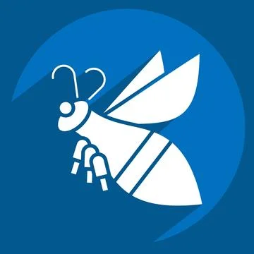 Icon Mountain Bee. related to Apiary symbol. long shadow style. simple desi.. Ilustração Stock