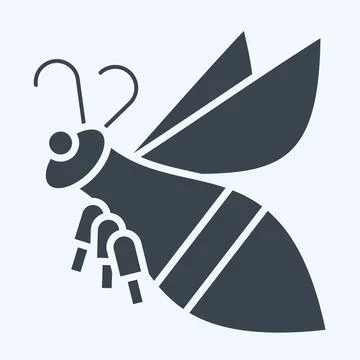 Icon Mountain Bee. related to Apiary symbol. glyph style. simple design edi.. 스톡 일러스트