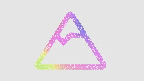 Icon mountain is made up of LED square shapes that shimmer and flicker. There Stock Footage 294294355