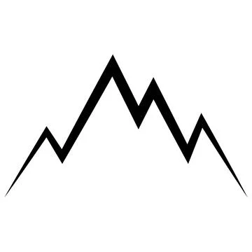 Icon mountain range hill peaks, mountainous terrain for tourism Stock Illustration