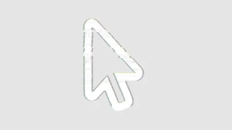 Icon mouse pointer is distorted. Glitch. Noise, chromatic aberration, geometric Video stock 303745492