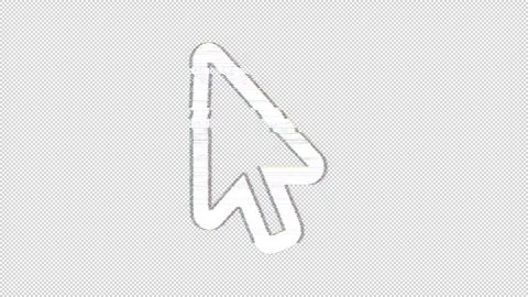 Icon mouse pointer is distorted. Glitch. Noise, chromatic aberration, geometric Stock Footage 303746301