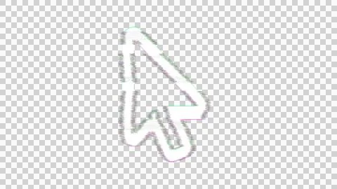 Icon mouse pointer is distorted. Glitch. Noise, chromatic aberration, geometric Stock Illustration