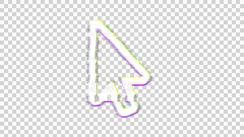 Icon mouse pointer is distorted. Glitch. Noise, chromatic aberration, geometric 스톡 일러스트