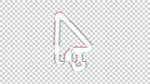 Icon mouse pointer is distorted. Glitch. Noise, chromatic aberration, geometric Stock Illustration