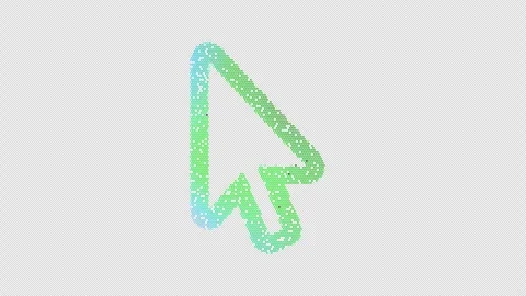 Icon mouse pointer is made up of LED square shapes that shimmer and flicker. Video stock 294295449