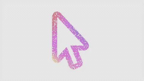 Icon mouse pointer is made up of LED square shapes that shimmer and flicker. Stock Footage 294298268