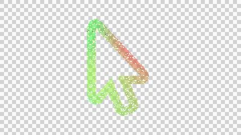 Icon mouse pointer is made up of LED square shapes. There are bright diodes and Illustrazione stock