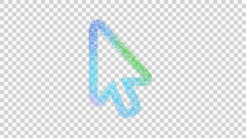 Icon mouse pointer is made up of LED square shapes. There are bright diodes and Illustrazione stock