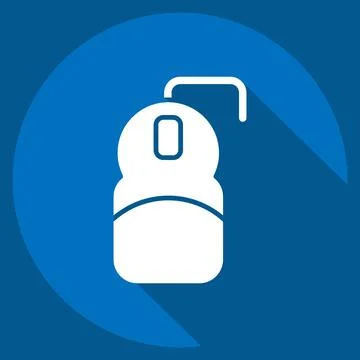 Icon Mouse. related to Computer symbol. long shadow style. simple design ed.. Stock Illustration
