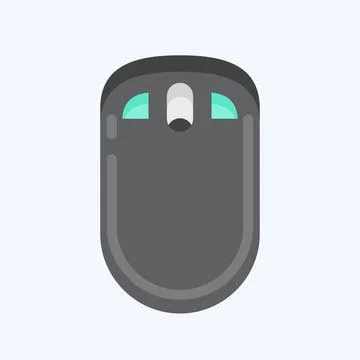 Icon Mouse. suitable for Computer Components symbol. flat style. simple desig Illustrazione stock