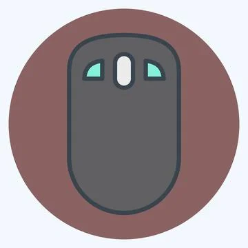 Icon Mouse. suitable for Computer Components symbol. color mate style. simple Illustrazione stock