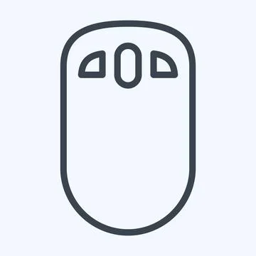 Icon Mouse. suitable for Computer Components symbol. line style. simple desig Illustrazione stock