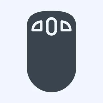 Icon Mouse. suitable for Computer Components symbol. glyph style. simple desi Illustrazione stock