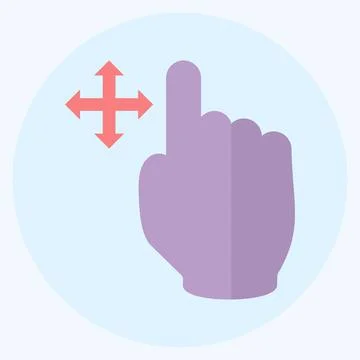 Icon Move - Flat Style - Simple illustration,Editable stroke Illustrazione stock