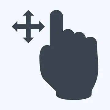 Icon Move - Glyph Style - Simple illustration,Editable stroke Stock Illustration