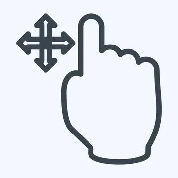Icon Move - Line Style - Simple illustration,Editable stroke Illustrazione stock