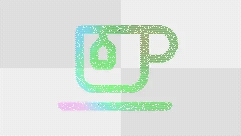 Icon mug tea is made up of LED square shapes that shimmer and flicker. There are Video stock 298154311