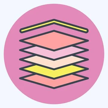 Icon Multilayers. related to Machine Learning symbol. color mate style. sim.. Stock Illustration