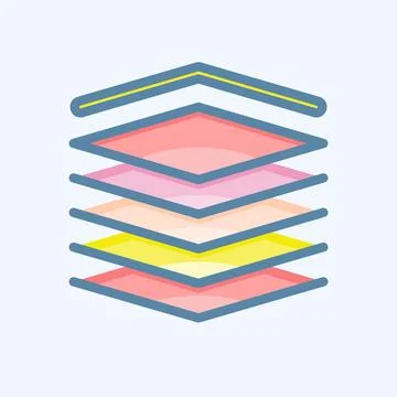 Icon Multilayers. related to Machine Learning symbol. doodle style. simple .. Illustrazione stock